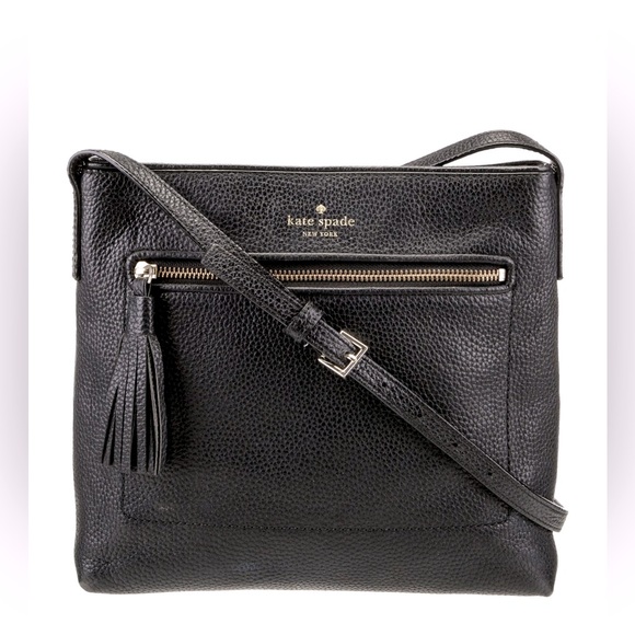 Kate Spade Black Leather Bag with Gold Accents - Picture 1 of 10